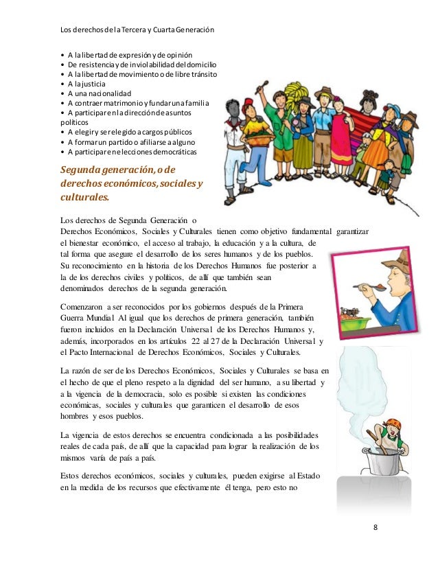 Derechos de tercera y cuarta generación Derechos de tercera y cuarta generación