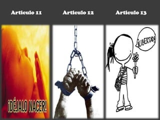 Articulo 11 Articulo 12 Articulo 13
 