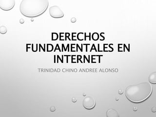 DERECHOS
FUNDAMENTALES EN
INTERNET
TRINIDAD CHINO ANDREE ALONSO
 