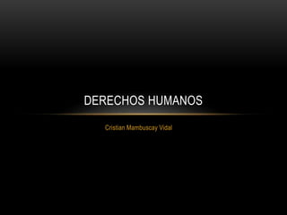 Cristian Mambuscay Vidal
DERECHOS HUMANOS
 