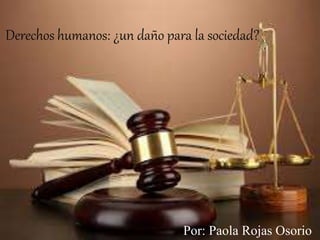 Derechos humanos: ¿un daño para la sociedad?
Por: Paola Rojas Osorio
 
