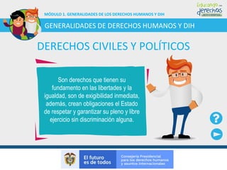 Derechos Humanos en Colombia y sus Categorías | PDF