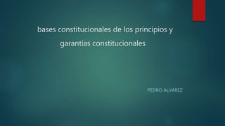 bases constitucionales de los principios y
garantías constitucionales
PEDRO ALVAREZ
 