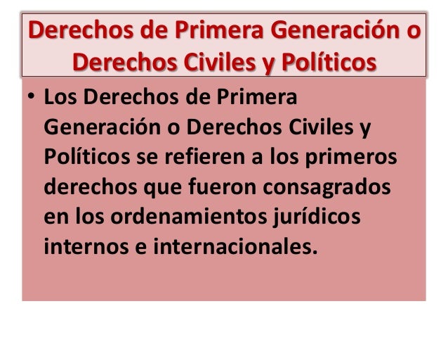 Derechos humanos de 1ª 2ª y 3ª generación