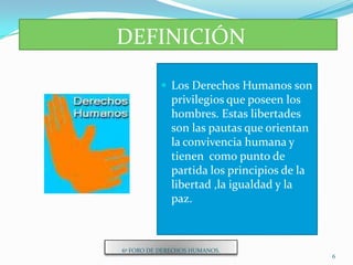 El estado de los derechos humanos en Colombia.6º FORO DE DERECHOS HUMANOS.3