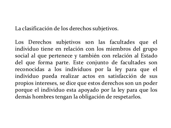 Derechos subjetivos