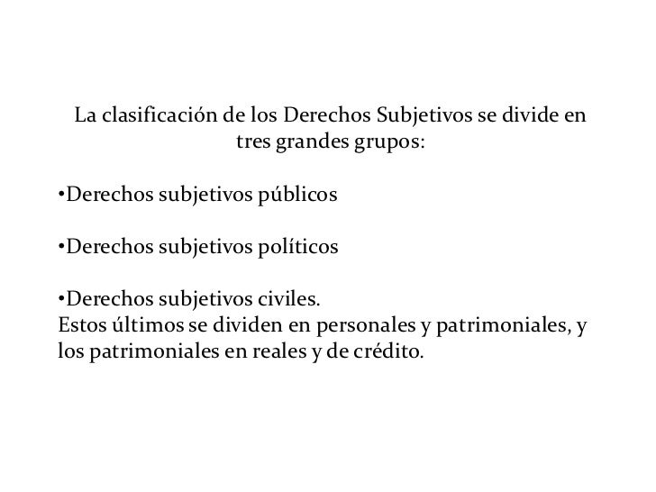 Derechos subjetivos Derechos subjetivos