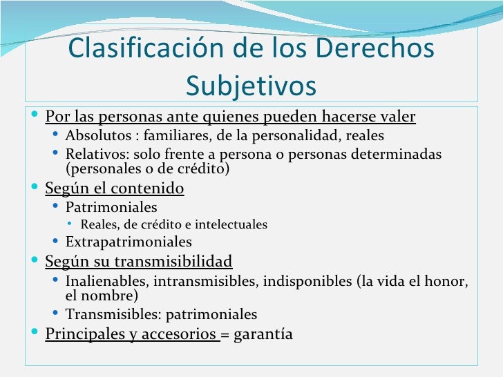 Derecho subjetivo Derecho subjetivo