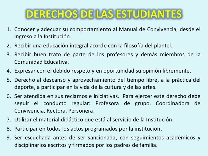 Derechos y Deberes de las Estudiantes