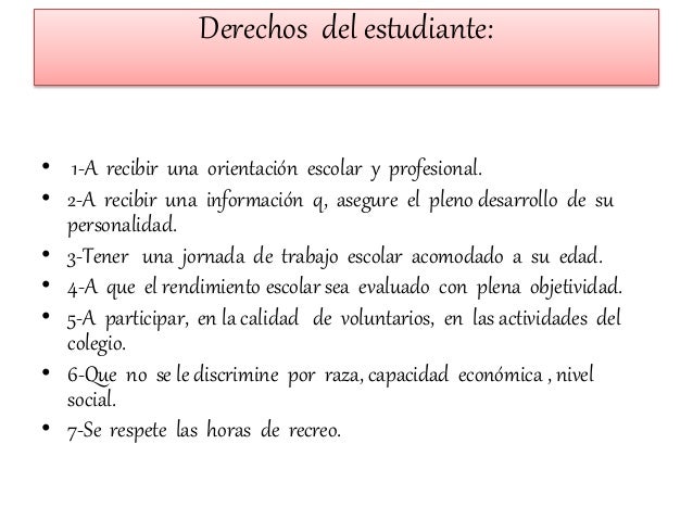 Derechos y deberes del estudiante