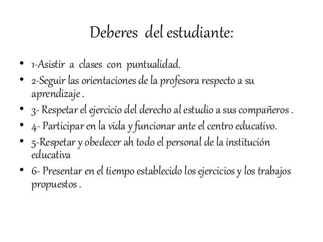 Derechos y deberes del estudiante