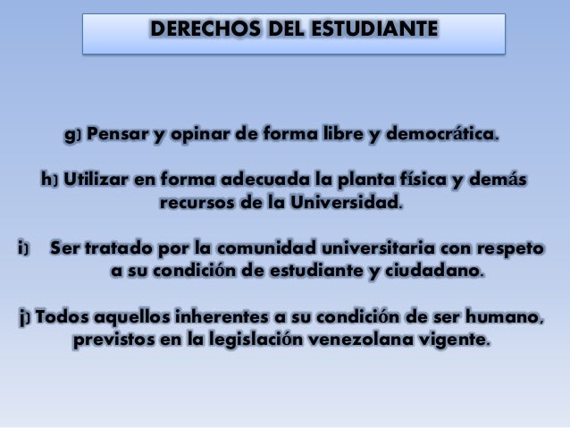 Derechos y Deberes de los estudiantes