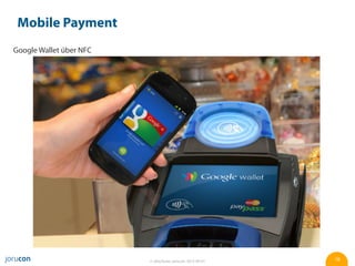 Mobile Payment
Google Wallet über NFC




                         © Jörg Ruwe, jorucon, 2012-06-01   18
 