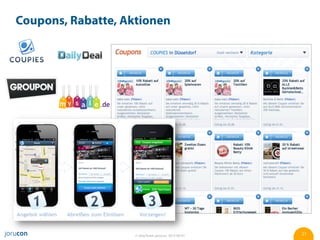 Coupons, Rabatte, Aktionen




                    © Jörg Ruwe, jorucon, 2012-06-01   21
 