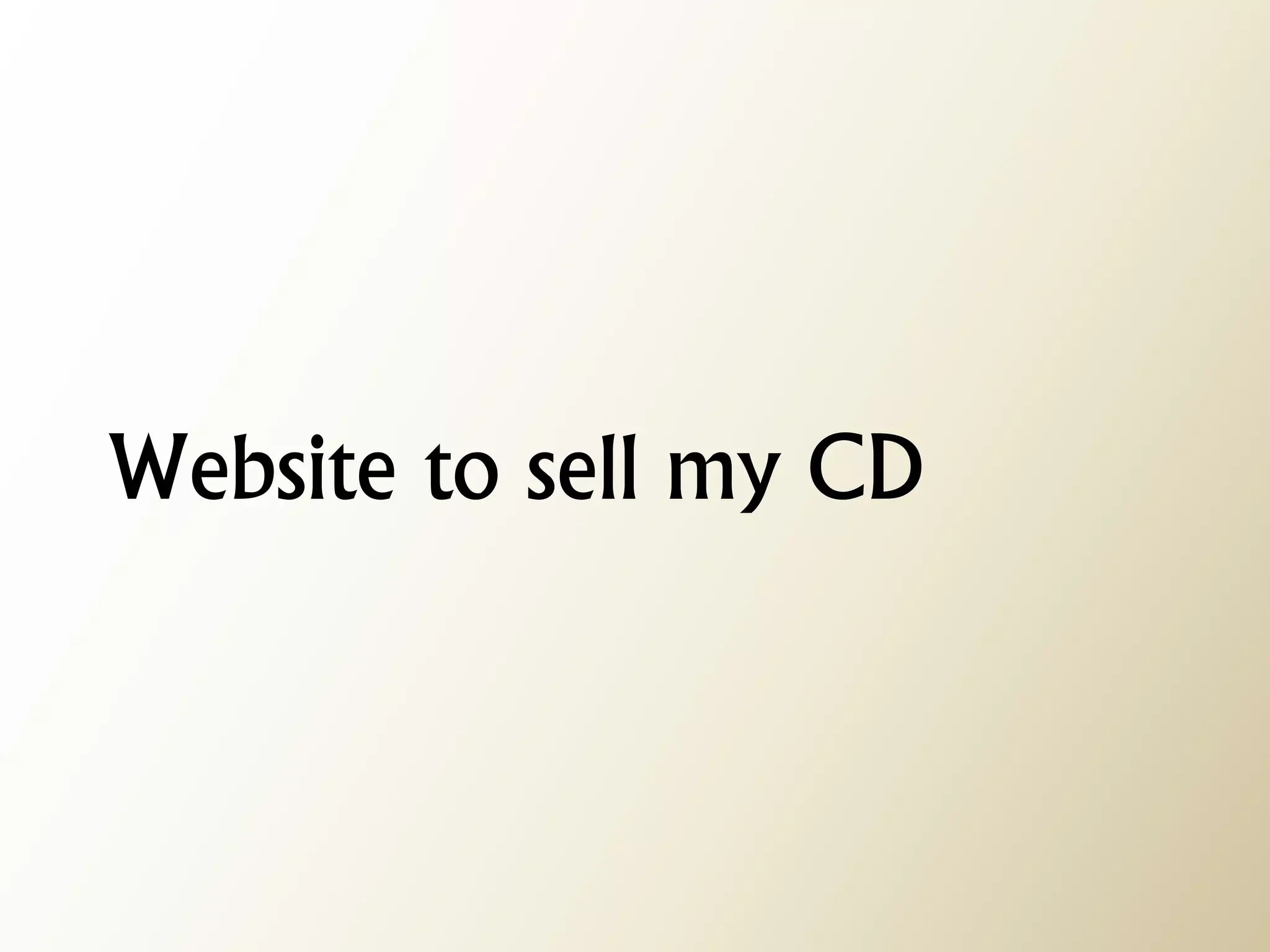 Website to sell my CD  