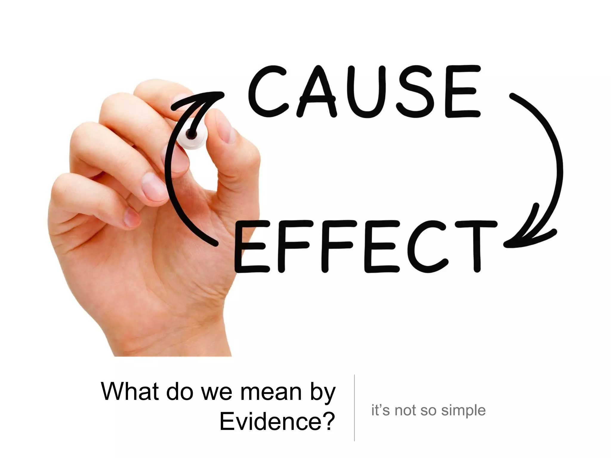 What do we mean by
Evidence?
it’s not so simple
 