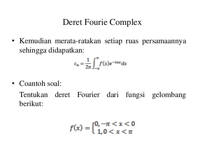 Deret Fourier Kompleks