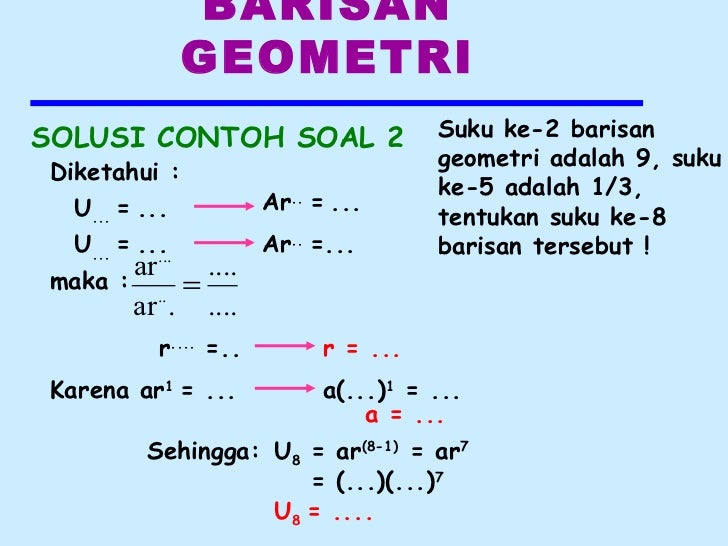 Contoh Soal Barisan Geometri  bentuk dan mode pemasaran