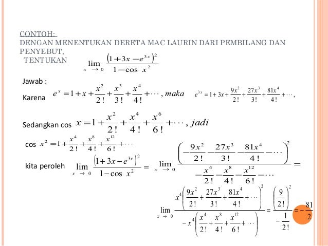 Contoh Soal Deret Maclaurin