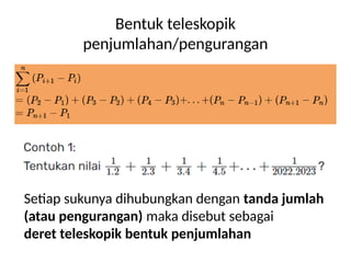 Teleskopik Math Bahan Ajar Matematika DERET TELESKOPIK.pptx
