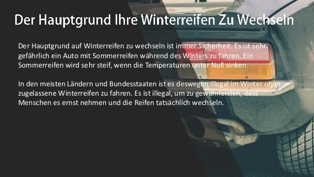 Der Hauptgrund Ihre Winterreifen Zu Wechseln