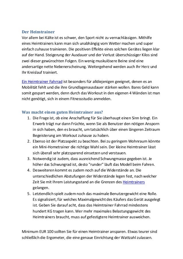 Zuhause Trainieren Die Vorzuge Eines Heimtrainers