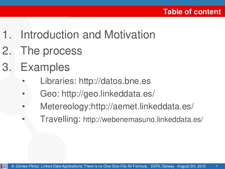 Linked Data Applications There Is No One Size Fits All Formula Shor