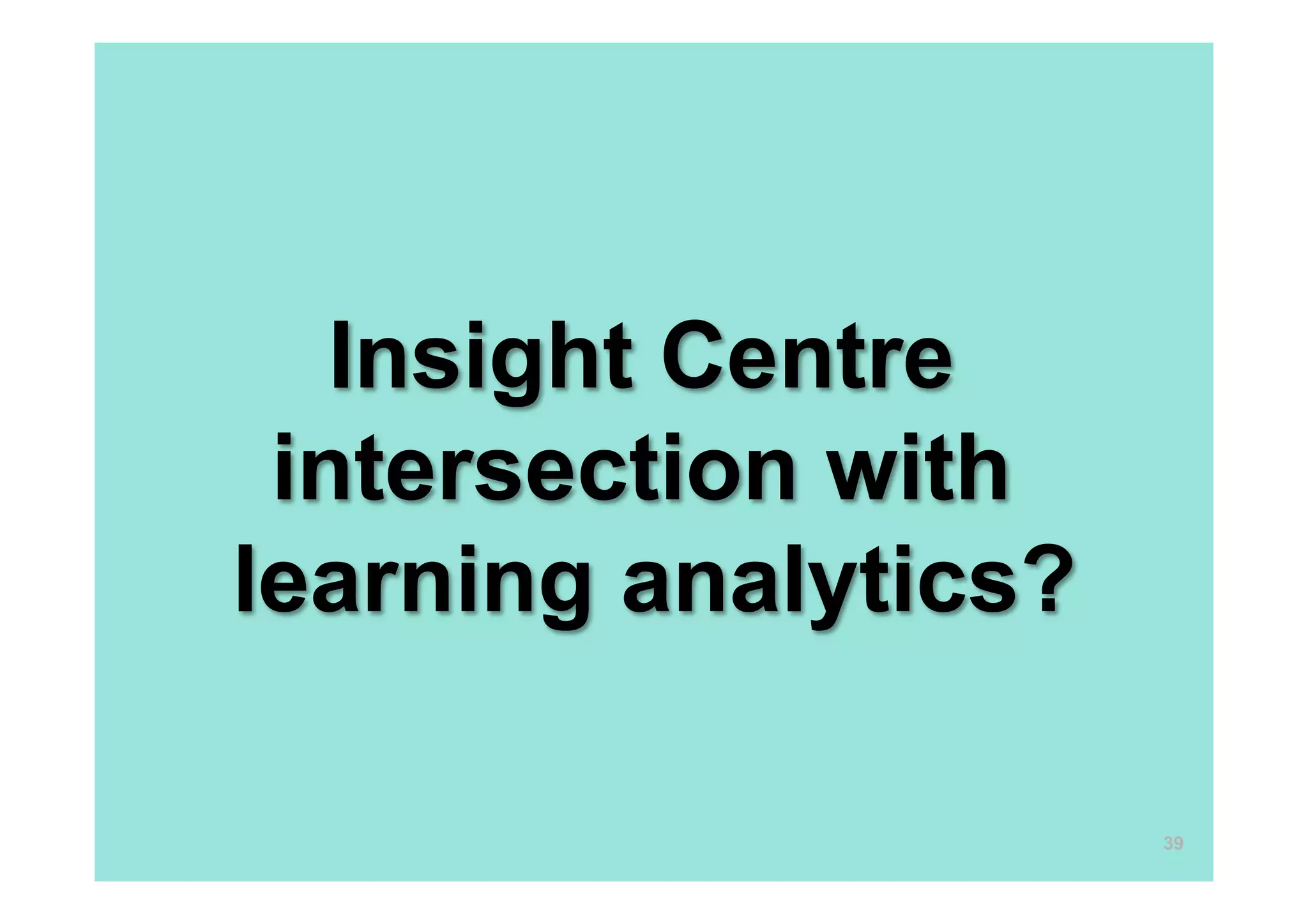 Insight Centre
intersection with
learning analytics?
39
 