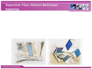 mehmetaliercan@hotmail.com
Depremin Yıkıcı Etkisini Belirleyen
Faktörler
 