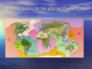 Localización de las placas litosféricasLocalización de las placas litosféricas
 