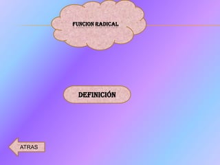 FUNCION RADICAL




         DEFINICIÓN




ATRAS
 