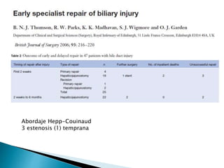 Abordaje Hepp-Couinaud
3 estenosis (1) temprana
 
