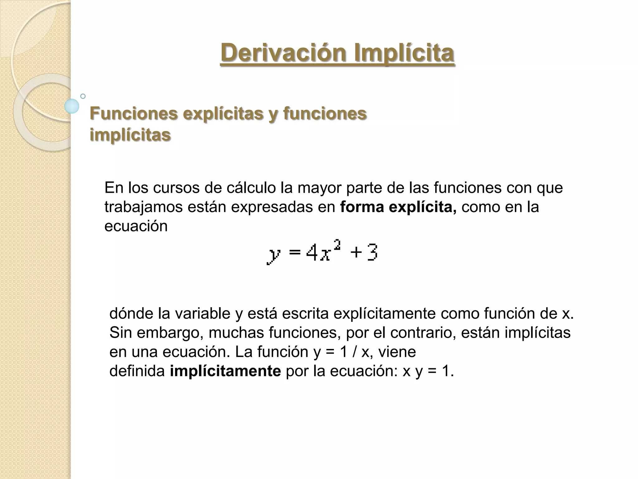 Derivacion implicita | PPTX