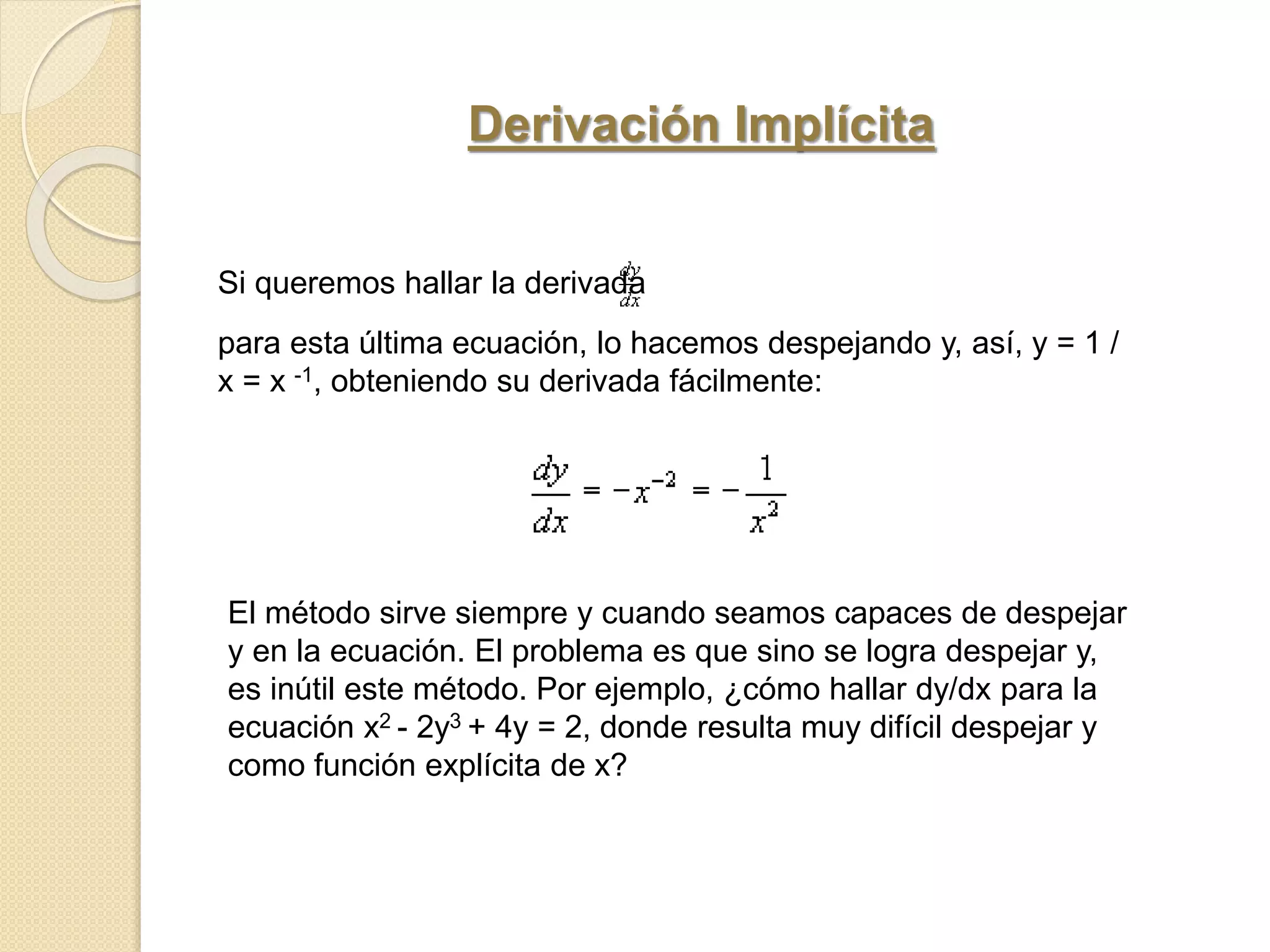 Derivacion implicita | PPTX
