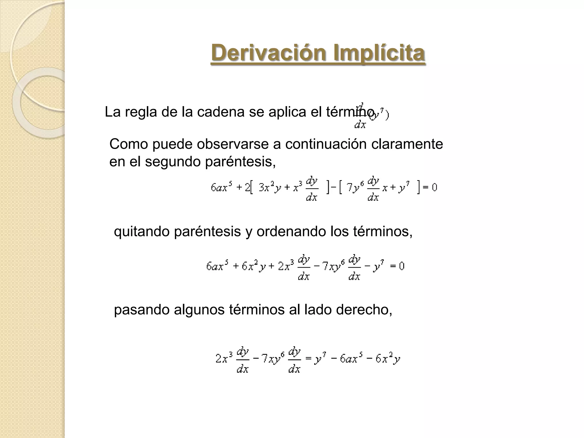 Derivacion implicita | PPTX