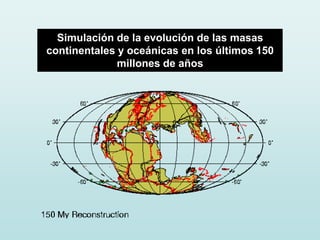 Simulación de la evolución de las masas
continentales y oceánicas en los últimos 150
              millones de años
 
