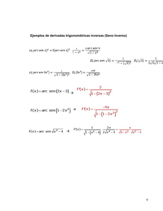 Ejemplos de derivadas trigonométricas inversas (Seno Inverso)




                          




                          




                      




                                                                9
 