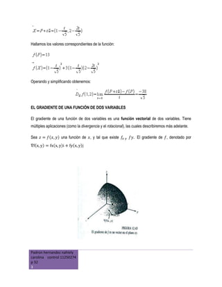 El Gradiente Derivada direccional y su vector gradiente | DOCX
