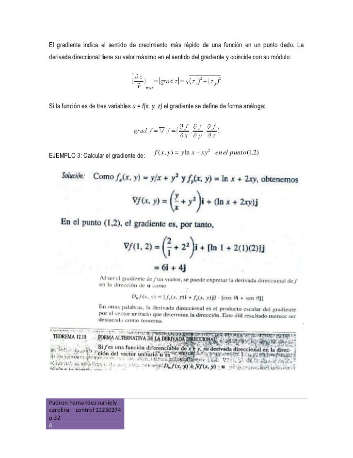 Calcular Derivada Direccional En Un Punto