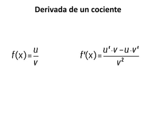 Derivada de un cociente