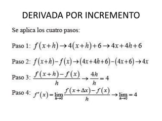 DERIVADA POR INCREMENTO