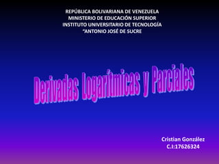 REPÚBLICA BOLIVARIANA DE VENEZUELA
MINISTERIO DE EDUCACIÓN SUPERIOR
INSTITUTO UNIVERSITARIO DE TECNOLOGÍA
“ANTONIO JOSÉ DE SUCRE
Cristian González
C.I:17626324
 