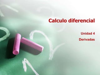 Calculo diferencial
Unidad 4
Derivadas
 