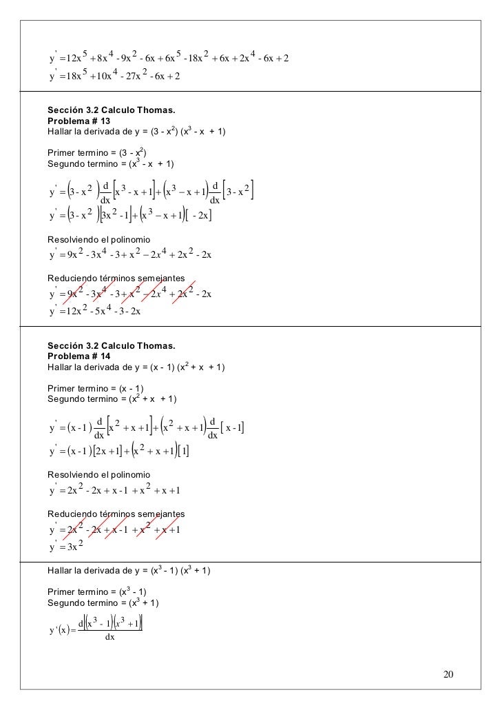 Derivadas Ejercicos 1