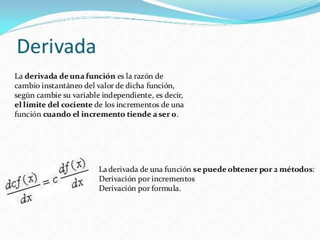 Derivadas incrementos