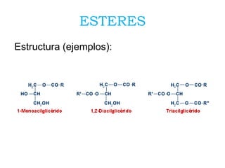 ESTERES
Estructura (ejemplos):