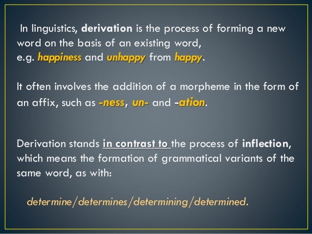 Derivation