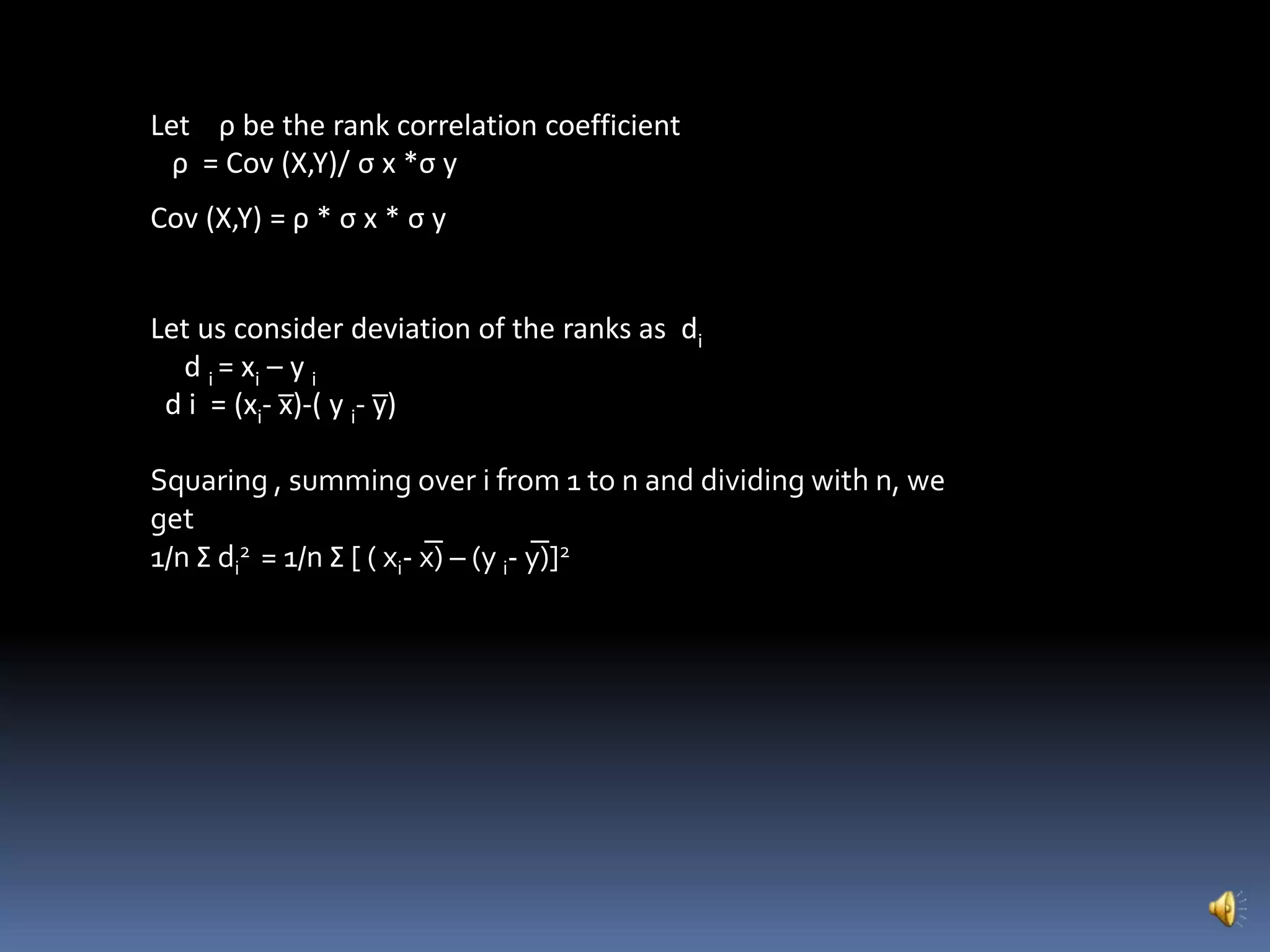 Derivation of rank correlation 1 | PPTX