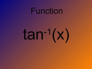 tan -1 (x) Function 