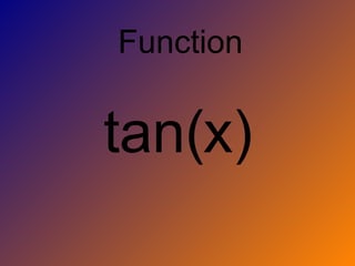 tan(x) Function 
